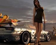 pic for Hot Girl Standing Next To Sport Car 
